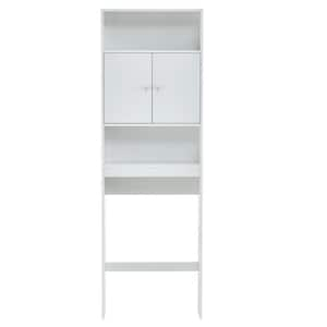 Anky 24.8 in. W x 76.4 in. H x 7.9 in. D White Over the Toilet Storage with with Doors