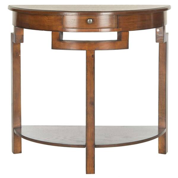 SAFAVIEH Liana 32 in. 1-Drawer Brown Wood Console Table