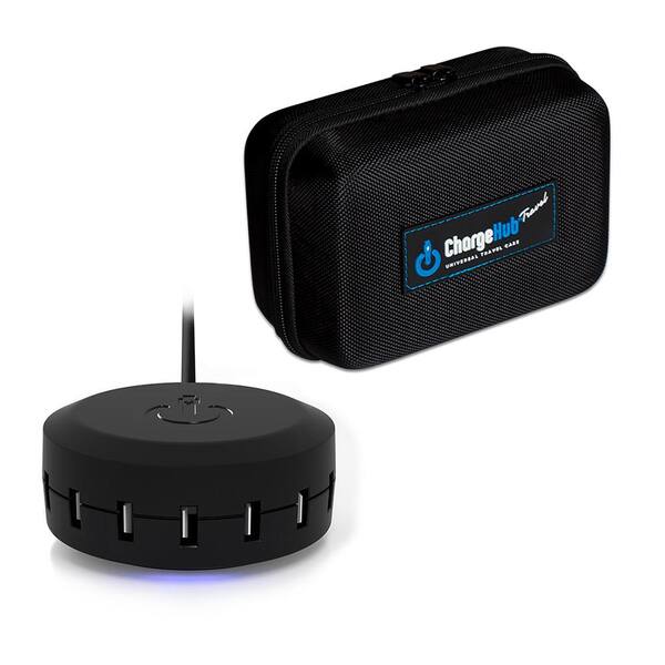 ChargeHub X7 Signature - 7-Port USB SuperCharger with Travel and Storage Case - Black