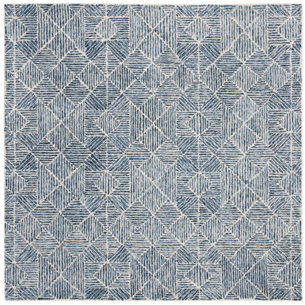 SAFAVIEH Abstract ABT763M Handmade Blue / Ivory Rug