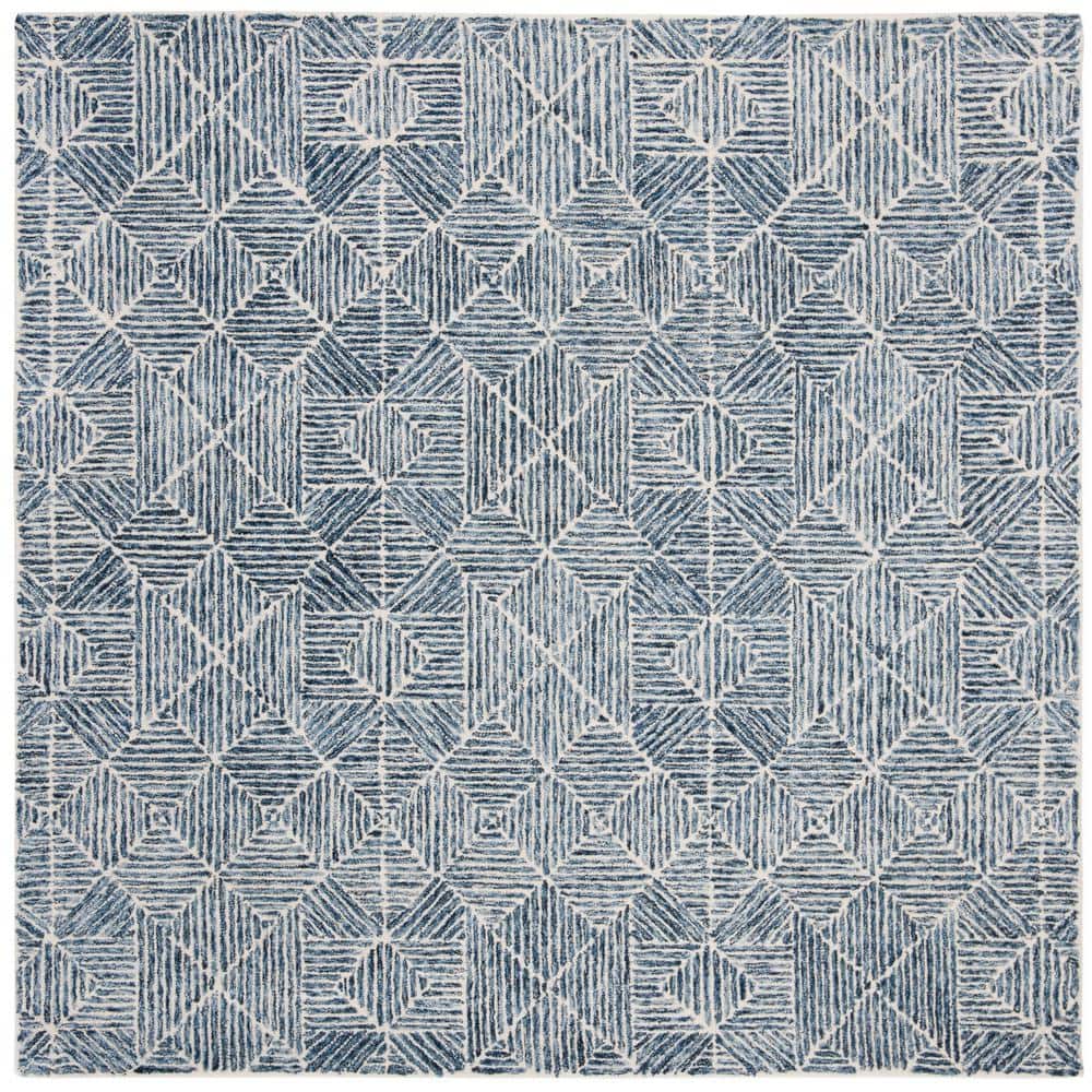 Abstract Blue 6 ft. x 6 ft. Square Geometric Area Rug price history on PriceWatchPro