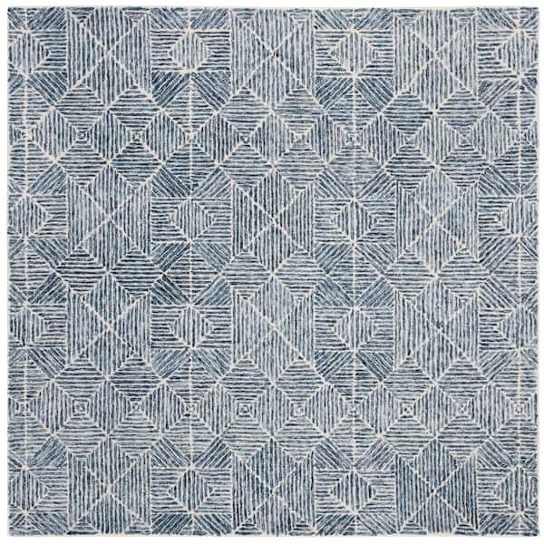 SAFAVIEH Abstract Blue 6 ft. x 6 ft. Square Geometric Area Rug