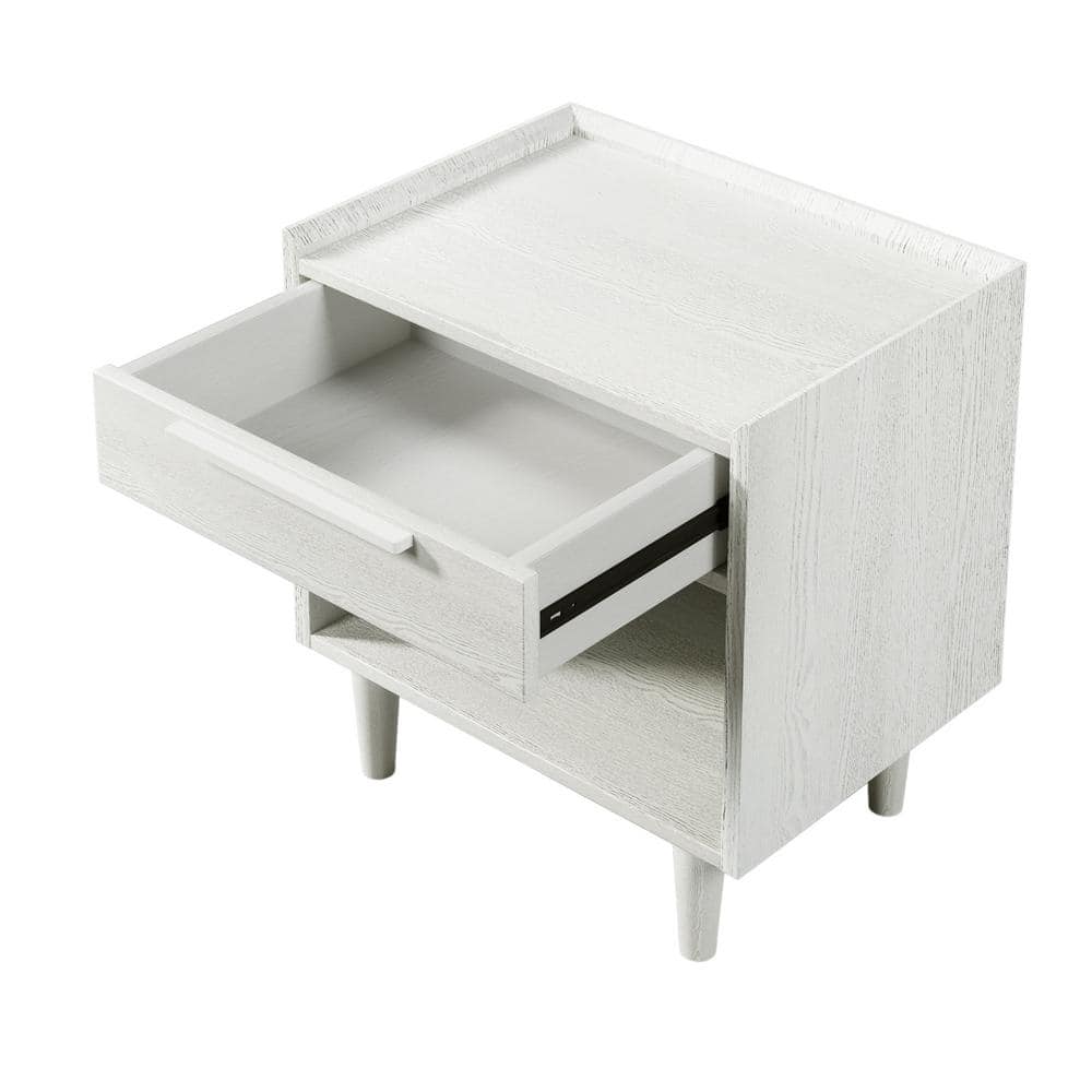 22.8 in. W x 16.9 in. D x 24.4 in. H White Wood Linen Cabinet with Drawer a