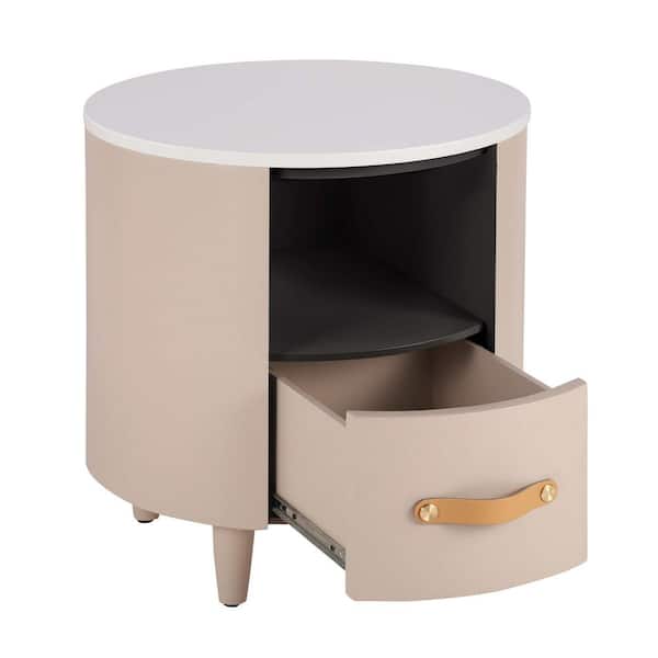 khaki 1 Drawer 19.25 in. W Nightstand