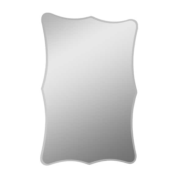 Decor Wonderland 24 in. W x 32 in. H Rectangular Beveled Edge Frameless Wall Mount Bathroom Vanity Mirror in Silver