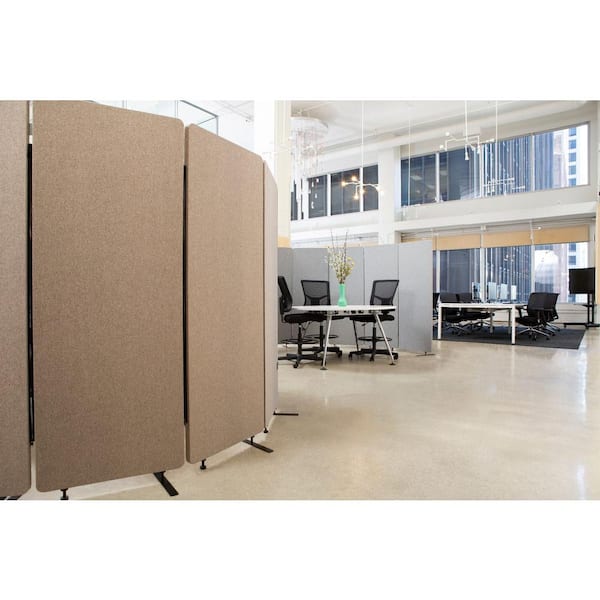 Reclaim 66 in. Misty Gray 3-Panel Room Divider