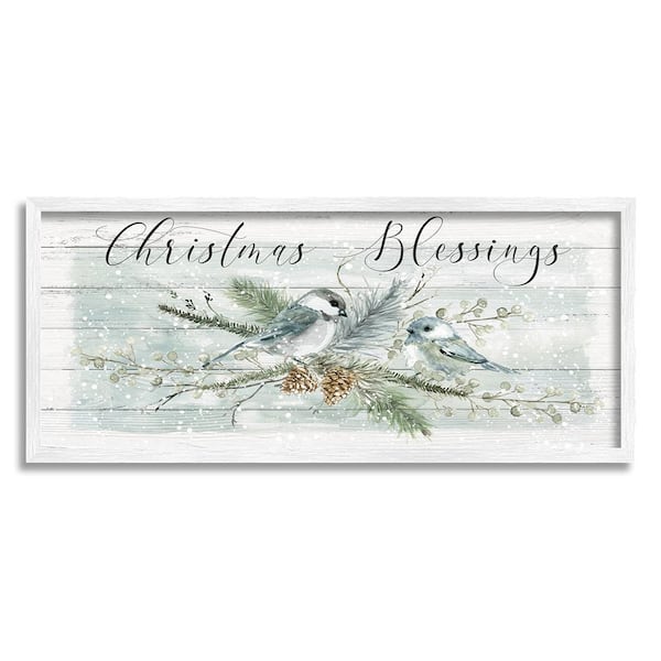 Stupell Industries Rustic Christmas Blessings by Carol Robinson 1-Piece Framed Graphic Print Animal Poster Art Print 30 in. x 13 in.