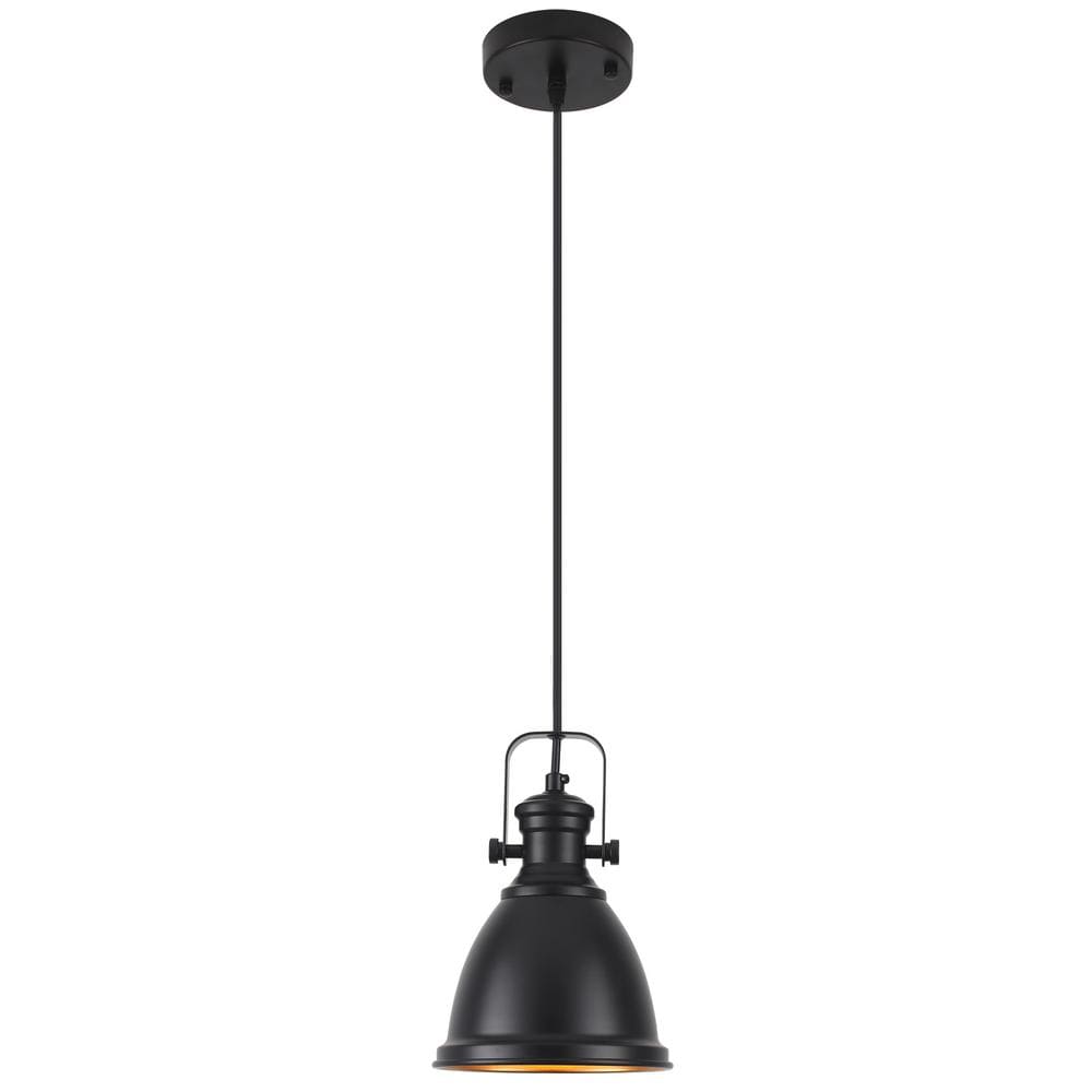 1-Light Black Industrial Pendant Light with Metal Shade for Bedroom Dining Room Kitchen, No Bulbs Included price history on PriceWatchPro