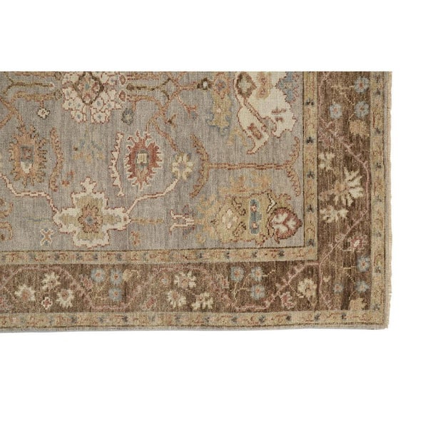 2 ft. x 8 ft. Brown, Ivory Floral Area Rug