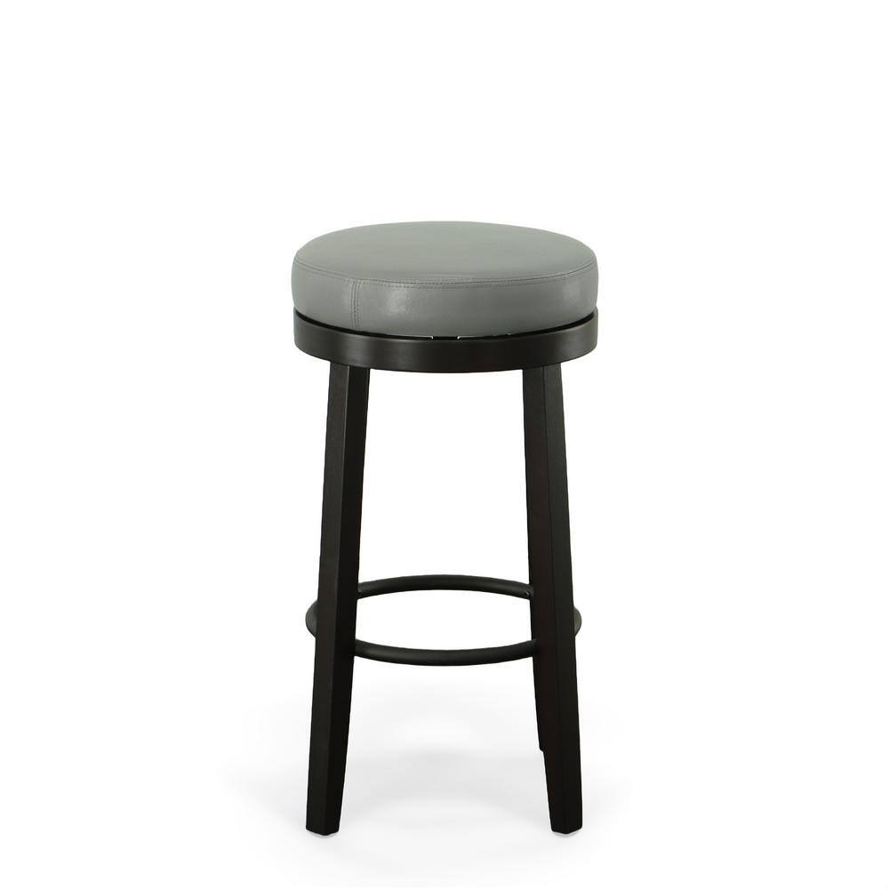 Rustic Farmhouse Swivel 30" Bar Stool in Gray and Espresso, Set of 2
