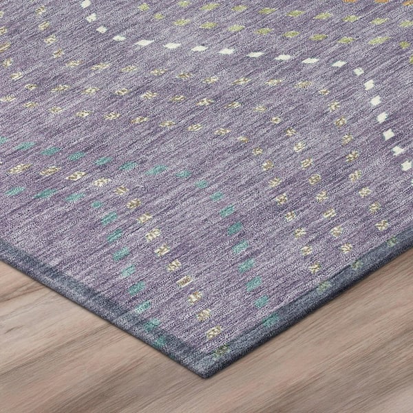 Chantille Machine Washable Indoor/Outdoor Abstract ACN2992 Lilac 5 ft. x 7 ft. 6 in. Area Rug