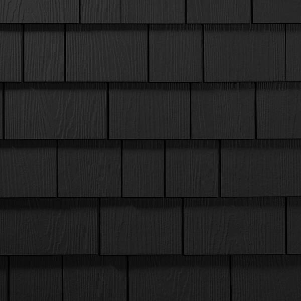 James Hardie Magnolia Home Hardie Shingle HZ5 15.25 in. x 48 in. Fiber Cement Straight Edge Midnight Soot