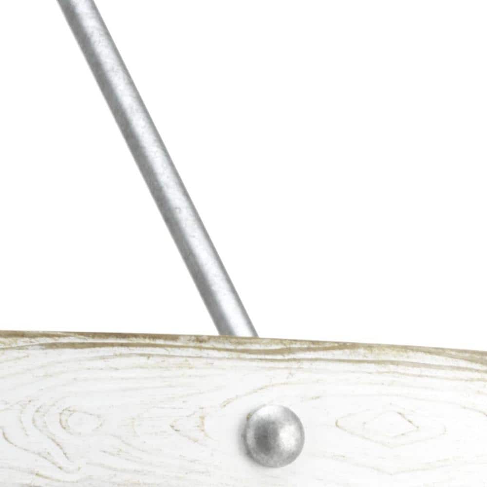 Gulliver 27.75" Galvanized Steel Farmhouse Drum Pendant with Wood-Grained Accents