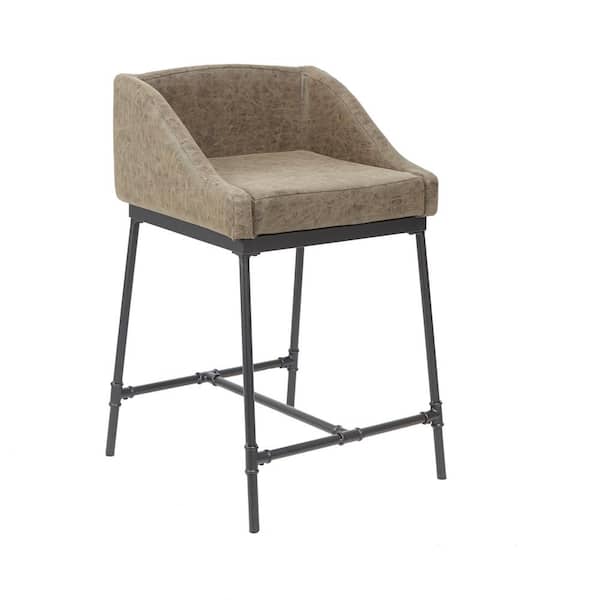 Silverwood Furniture Reimagined Renzo 24 in. Brown and Black Industrial Bar Stool