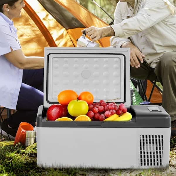 VEVOR 0.53 cu. ft. Outdoor Refrigerator Portable Mini Freezer -4°~68° Car  Compressor Fridge Cooler in Gray FTBZPE15L110VSSRPV1 - The Home Depot