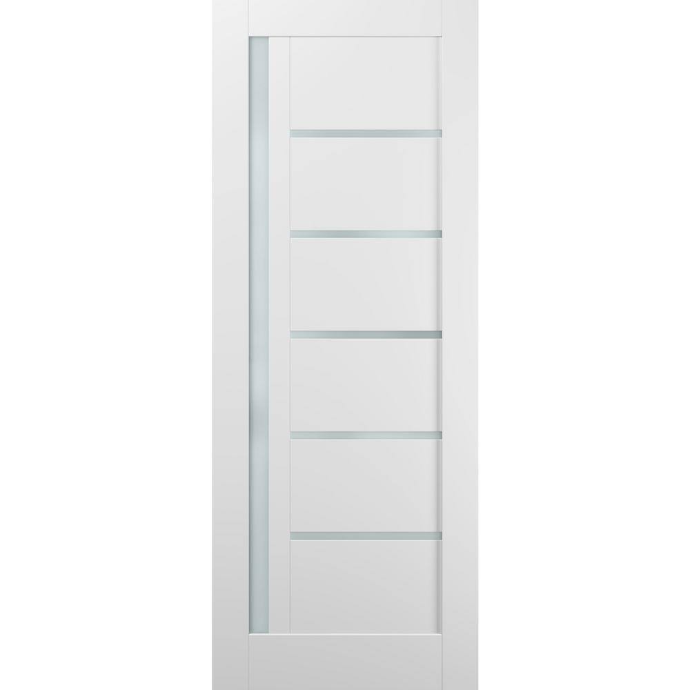 42 in. x 84 in. Single Panel No Bore Solid MDF 1/4 Lite Frosted Glass White Finished Pine Wood Interior Door Slab price history on PriceWatchPro