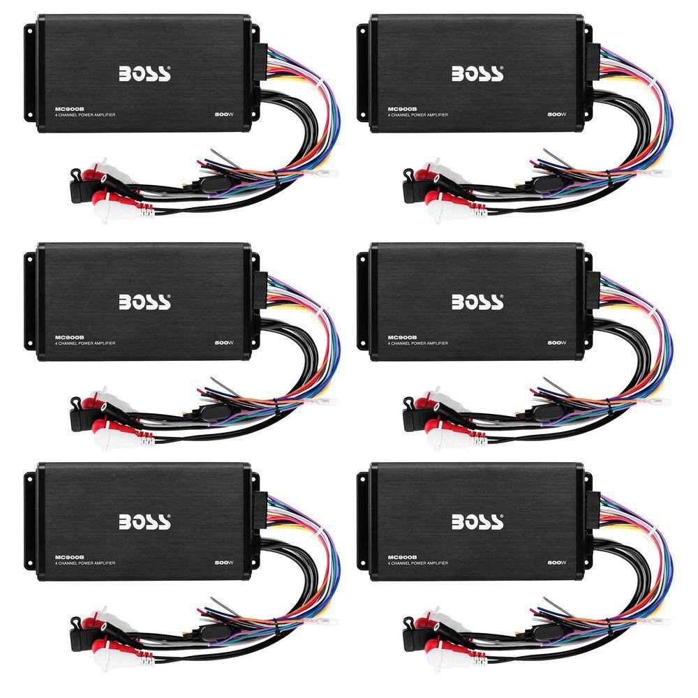 500W Max 4-Channel Full Range Class A/B Amplifier with Remote (6-Pack)