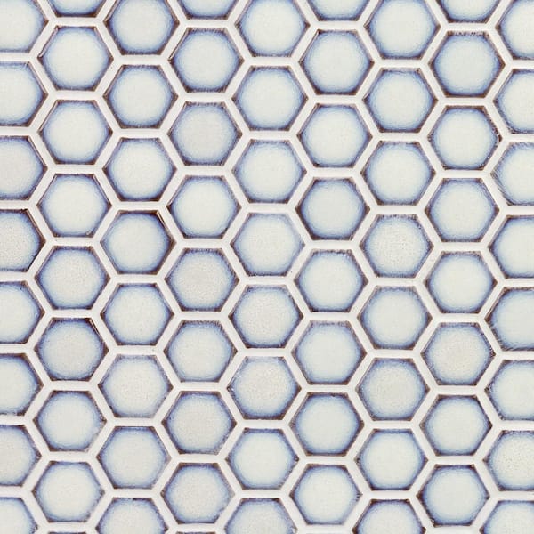 Ivy Hill Tile Bliss Edged Hexagon Vintage White 3 in. x 0.24 in. Polished Porcelain Floor and Wall Mosaic Tile Sample