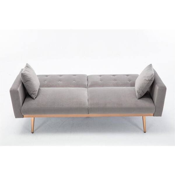 68 11 In Gray Velvet Twin Size Sofa, Twin Size Sofa Bed Toronto