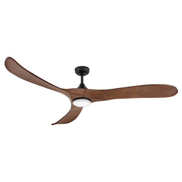 Swell Illuminated 72.0 in. Matte Black Down Rod Mount Indoor/Outdoor Integrated LED Ceiling Fan with Remote Control