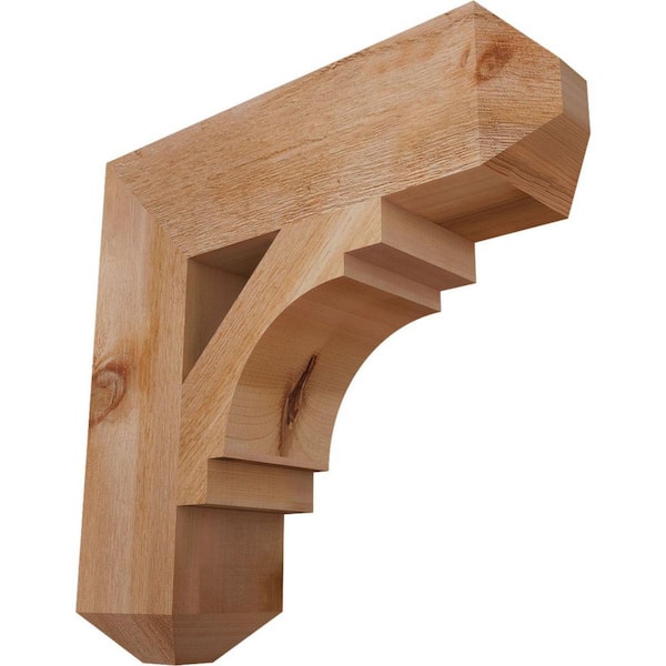 Ekena Millwork 6 in. x 22 in. x 22 in. Western Red Cedar Merced Craftsman Rough Sawn Bracket