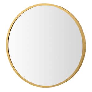 16 in. W x 16 in. H Round Aluminum Alloy Framed Wall Mirror in Golden