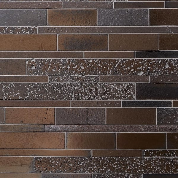 Deco Lava Ledger Bronze 23.74 in. x 11.45 in. Metallic Lava Stone Wall Mosaic Tile (1.93 sq. ft./Each)