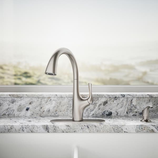 KOHLER Avi Single-Handle Pull Out Sprayer Kitchen Faucet in