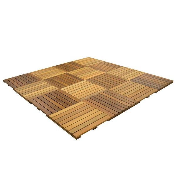 DeckWise WiseTile 8 ft. x 8 ft. 64 sq. ft. Solid Hardwood Deck Tile Starter Kit in Exotic Ipe