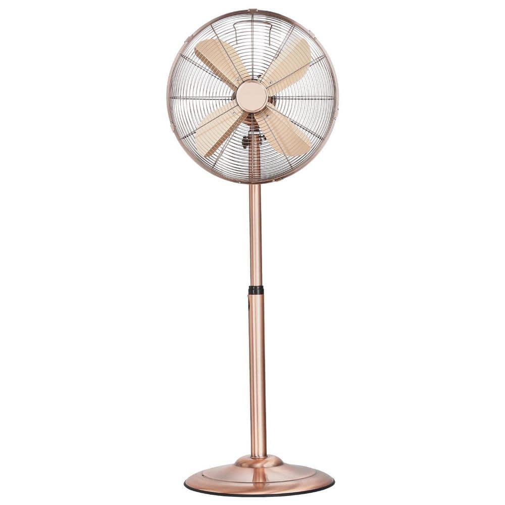 16 in. Adjustable Height 3-Speed Industrial Pedestal Fan Oscillating Fan Floor Fan in Copper Gold price history on PriceWatchPro