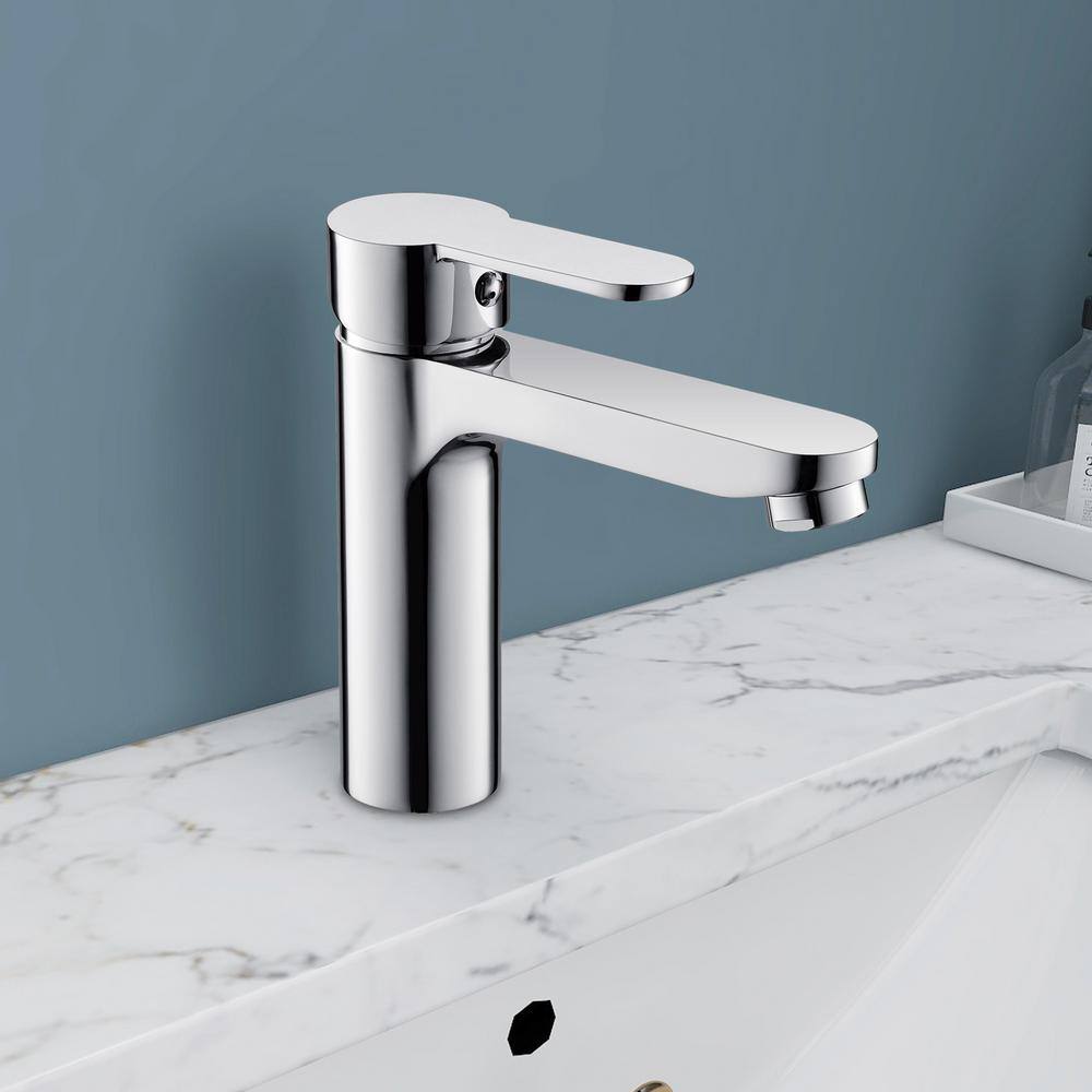 Chrome Single-Handle High Arc Bathroom Faucet