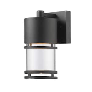 Luminata Black Outdoor Hardwired Wall Sconce with Integrated LED