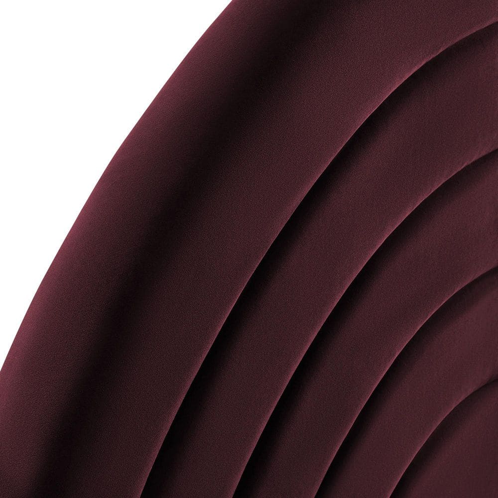 Mulberry Velvet Upholstered Full Headboard with Arched Design