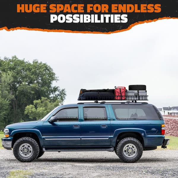 Mockins x x XXL Roof Rack Basket with Waterproof  Ratchet Straps MA-21