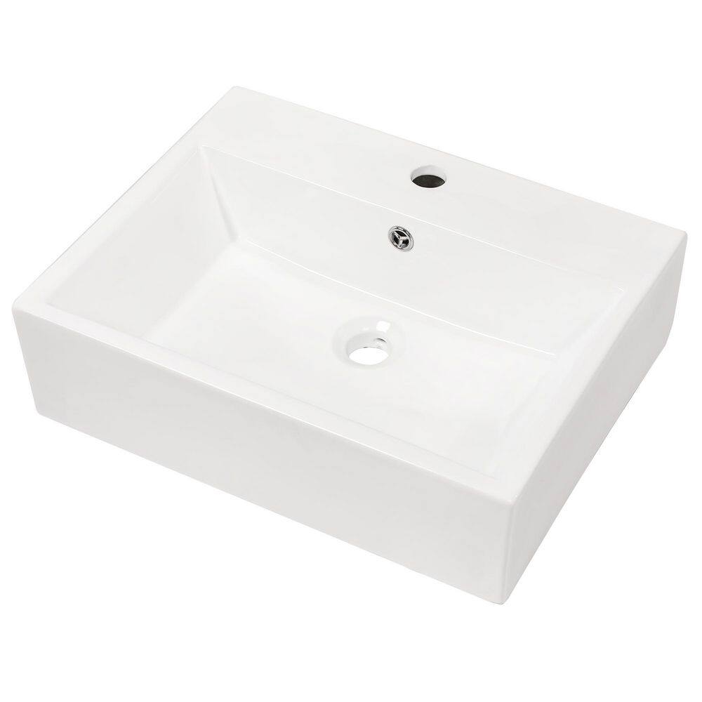6 in. Ceramic Wall-Mounted Rectangular Bathroom Sink in White price history on PriceWatchPro