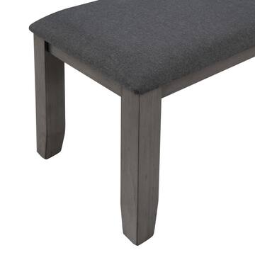 6-Piece Gray Rustic Wood Dining Set with Bench