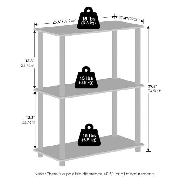 Libreria Furinno Turn-N-Tube - Scaffale 4 Ripiani 110x29x60 Cm, Design Moderno In Faggio/Bianco - Foto 9