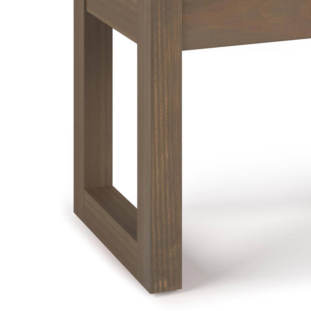 Ebony Tweed Upholstered Solid Wood Entryway Bench