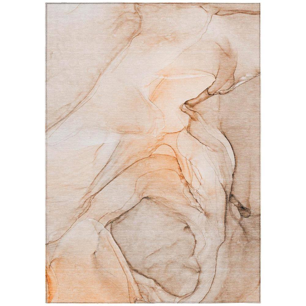 Gray and Orange 5 ft. x 8 ft. Abstract Indoor / Outdoor Area Rug price history on PriceWatchPro