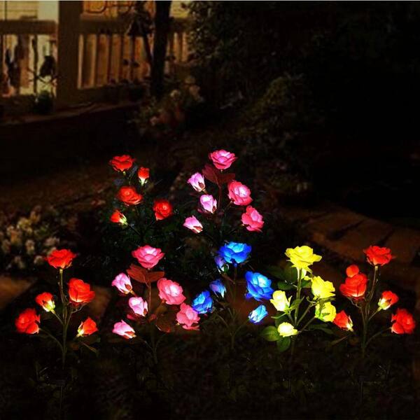 Solar Garden Decorative Artificial Flowers Lights, Yellow