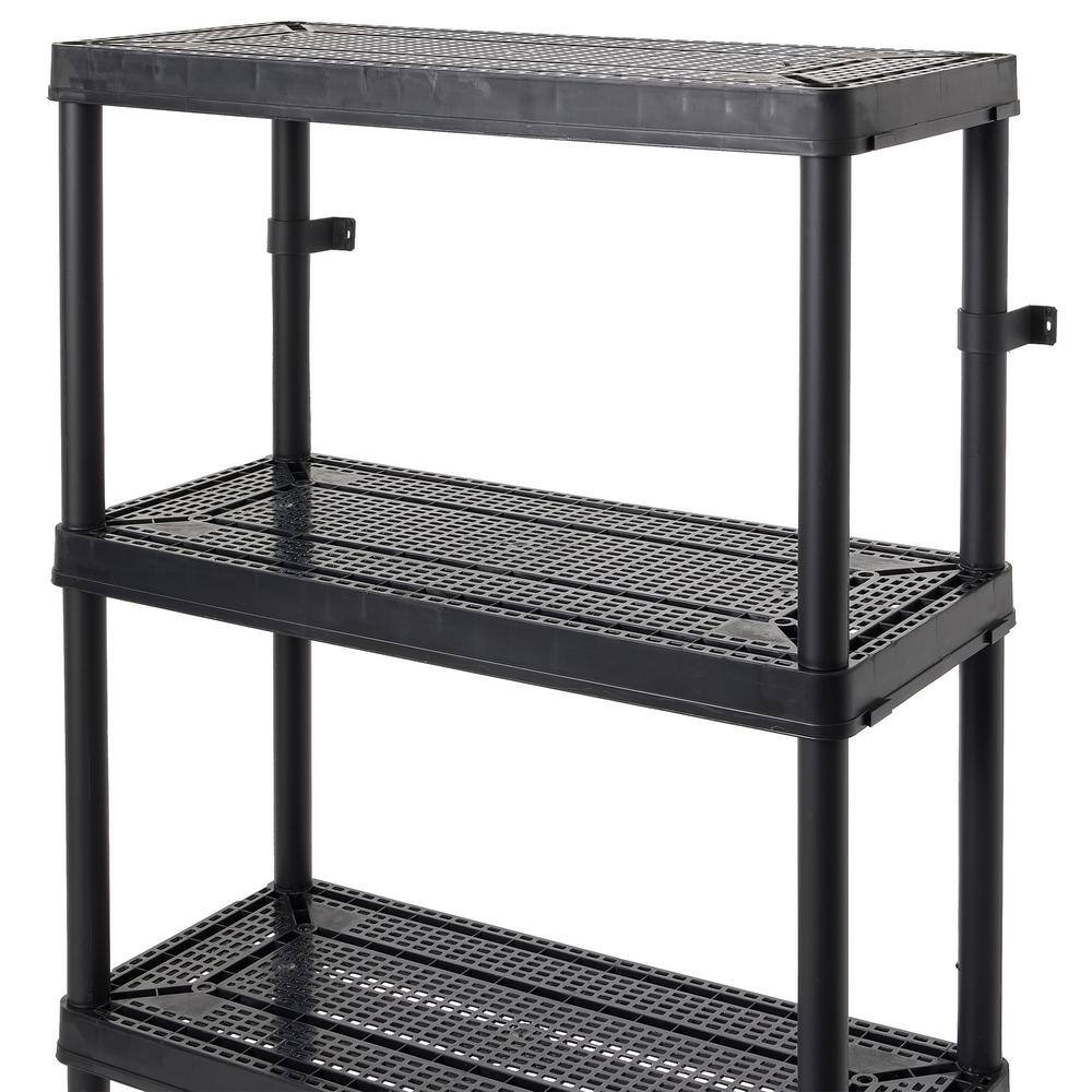Maxit Black 4-Shelf Adjustable Ventilated Shelving Unit