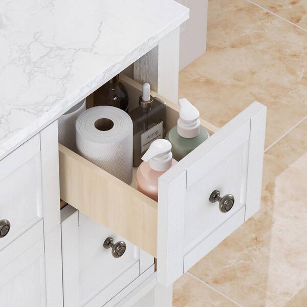 OrangeOne 36 in. W Single Sink Freestanding White Bath Vanity with