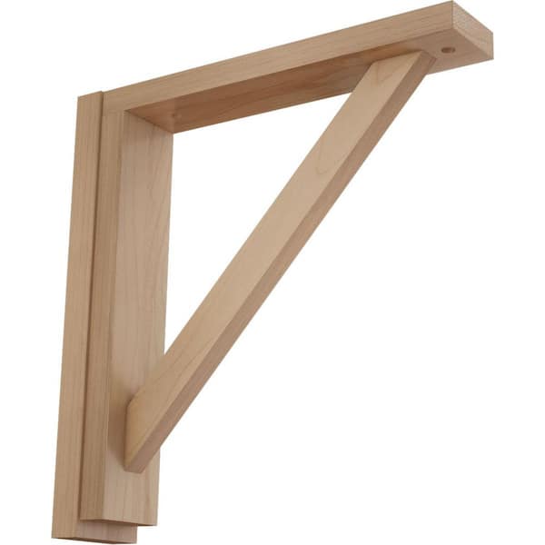 Ekena Millwork 2-1/2 in. x 12-3/4 in. x 12-1/4 in. Alder Traditional Shelf Bracket