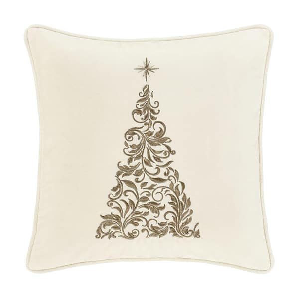 Unbranded Spirit White Polyester Square Decorative Throw Pillow 18 x 18 in.