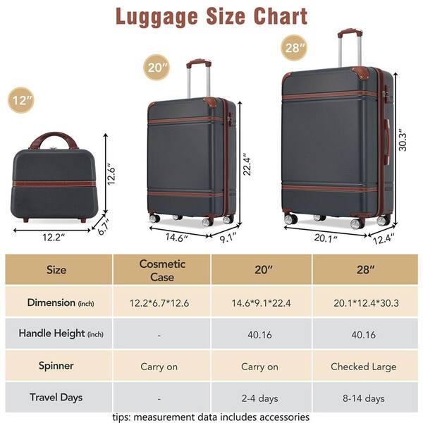 Adrinfly 3-Piece Hardshell Luggage Set, Lightweight Luggage's and