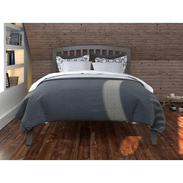 AFI Richmond Full Platform Bed with Open Foot Board in Grey