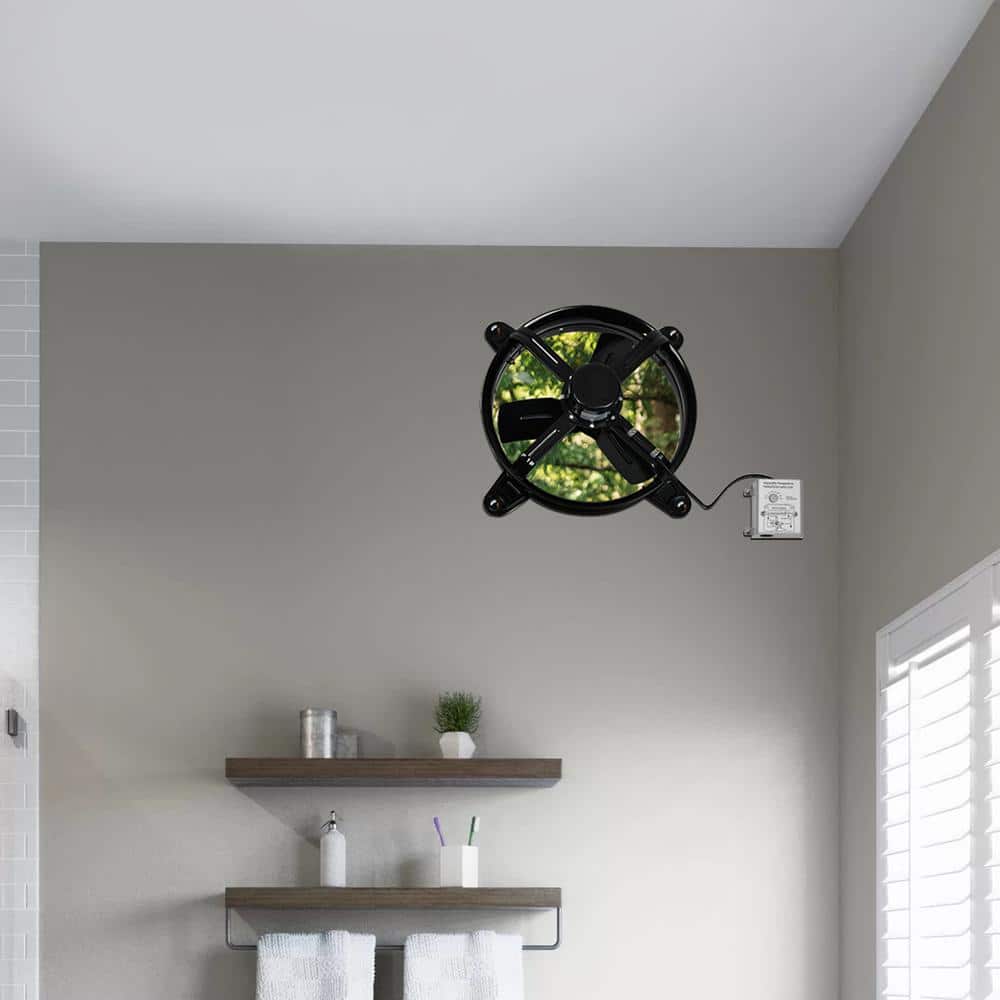 14 Inch Black Galvanized Steel Attic Ventilation Fan