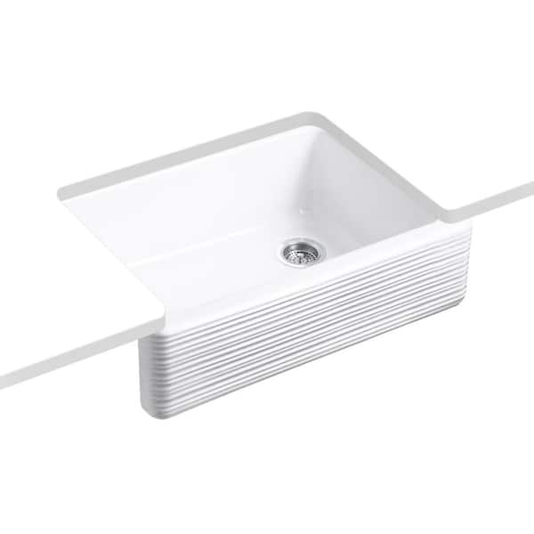 Whitehaven Cast Iron 29 .6875 in. Single Bowl Undermount Kitchen Sink in White