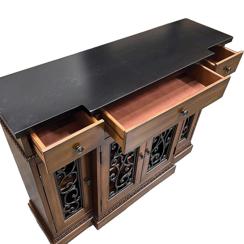 Vidi Oak and Antique Bronze 45'' Console Table with Storage