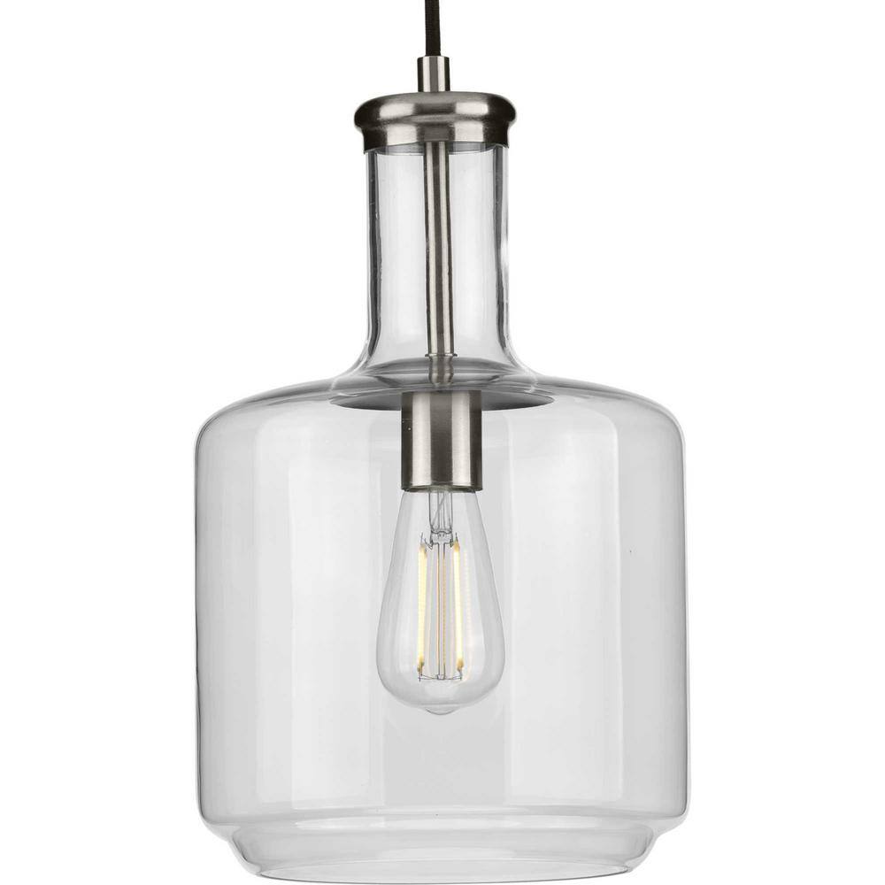 Latrobe Brushed Nickel Pendant with Clear Glass Shade